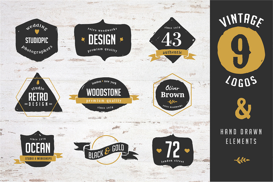 9 Vintage Logo designs in Logo Templates - product preview 8