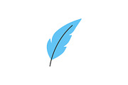 Feather pen line icon