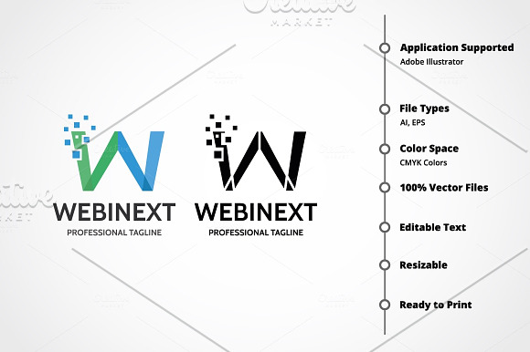Letter W - Webinext Logo in Logo Templates - product preview 6