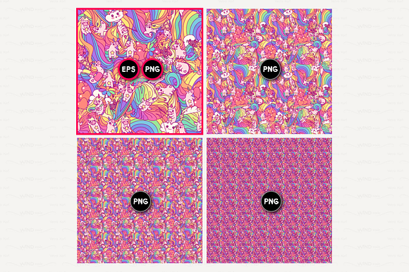 vector Unicorn seamless pattern in Patterns - product preview 1