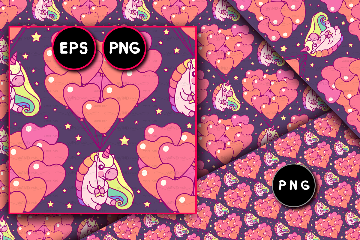 vector Unicorn seamless pattern in Patterns - product preview 8
