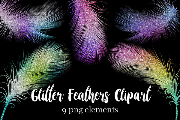 Glitter Feathers Clipart