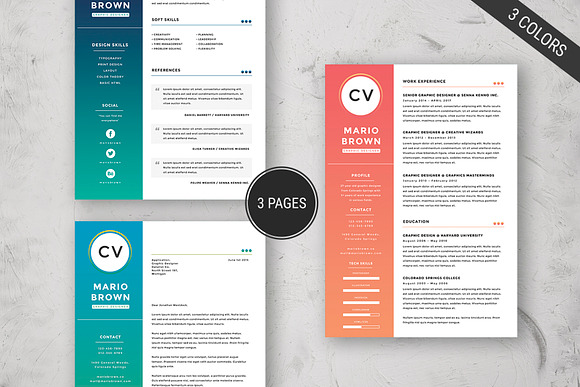 Resume Template 3 pages | CV in Resume Templates - product preview 3