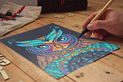 Hand-drawn Vibrant Owl illustration.