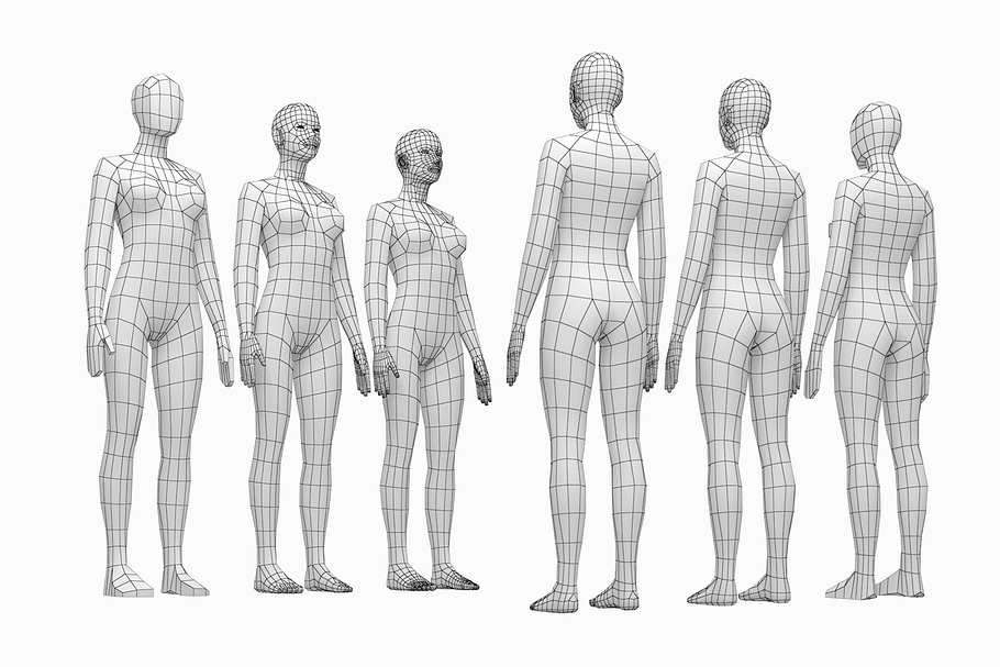 Female Base Mesh Natural Proportions in People - product preview 1
