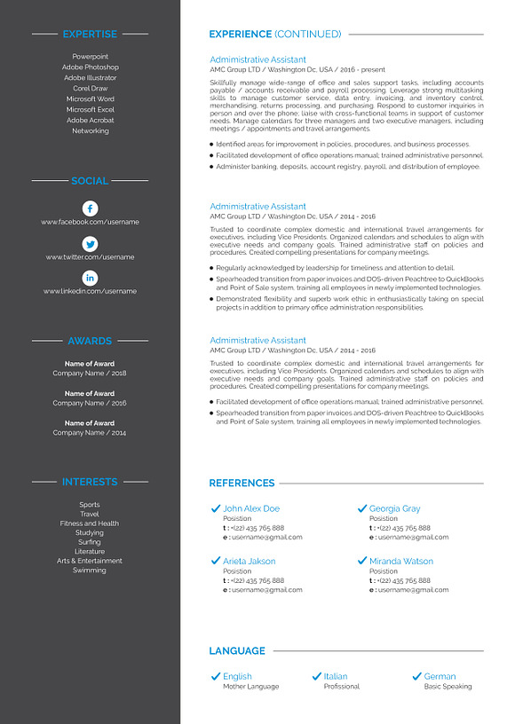 Resume Template (3 Pages) in Resume Templates - product preview 4