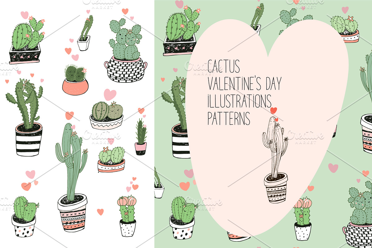 Cactus in Love❤ in Illustrations - product preview 8