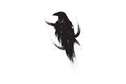 Black raven. Blackbird. Crow.