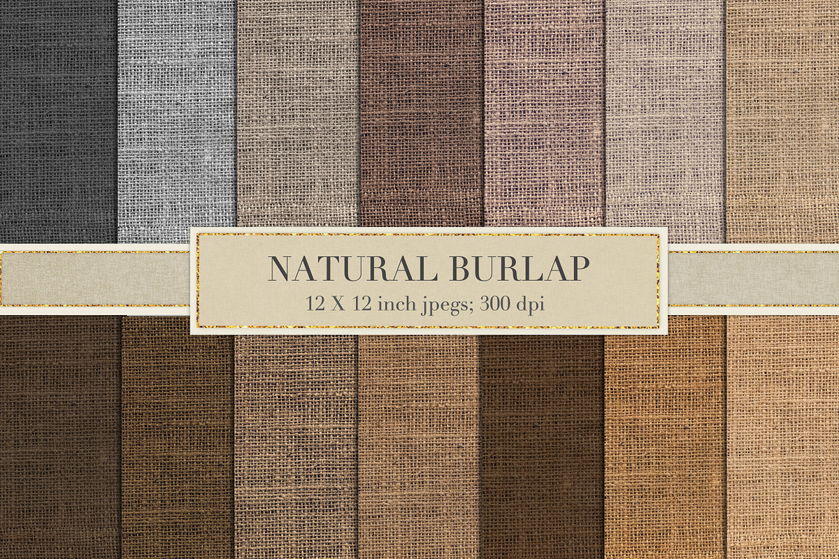 Natural burlap textures in Textures - product preview 8