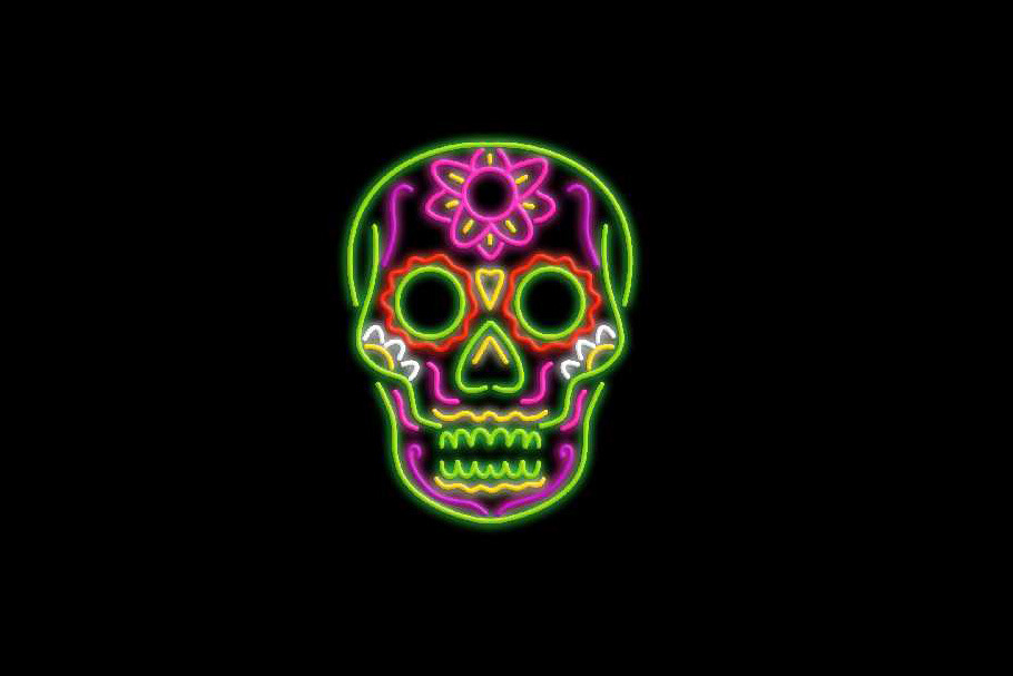 Sugar Skull Neon Sign 2D Animation in Graphics - product preview 8
