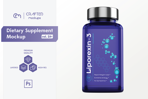 Dietary Supplement Mockup v. 2A Plus