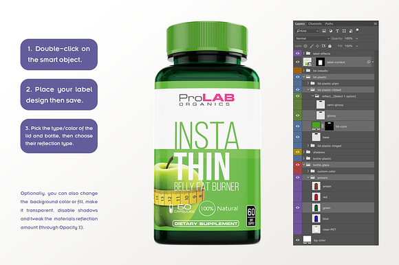 Dietary Supplement Mockup v. 2A Plus in Product Mockups - product preview 7