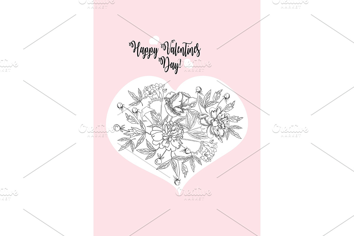 Valentines printable poster flowers in Illustrations - product preview 8