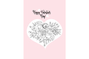 Valentines printable poster flowers
