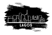 Lagos Nigeria City Skyline Silhouett