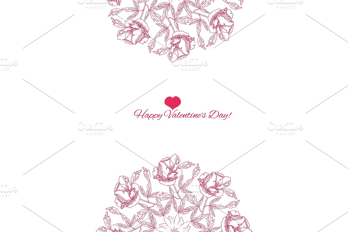 Valentines printable poster flowers in Illustrations - product preview 8