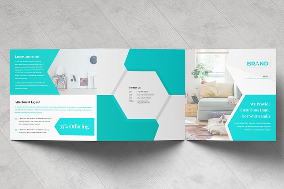 Business Square Tri fold Brochure in Brochure Templates - product preview 1