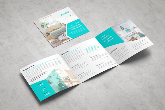 Business Square Tri fold Brochure in Brochure Templates - product preview 3