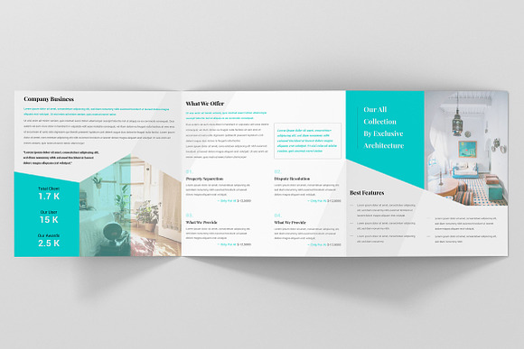 Business Square Tri fold Brochure in Brochure Templates - product preview 4