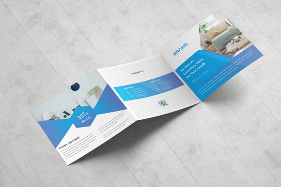 Real Estate Square Tri fold Brochure in Brochure Templates - product preview 1
