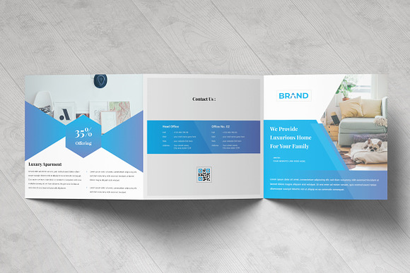Real Estate Square Tri fold Brochure in Brochure Templates - product preview 2
