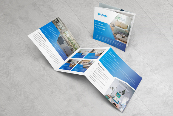 Real Estate Square Tri fold Brochure in Brochure Templates - product preview 3