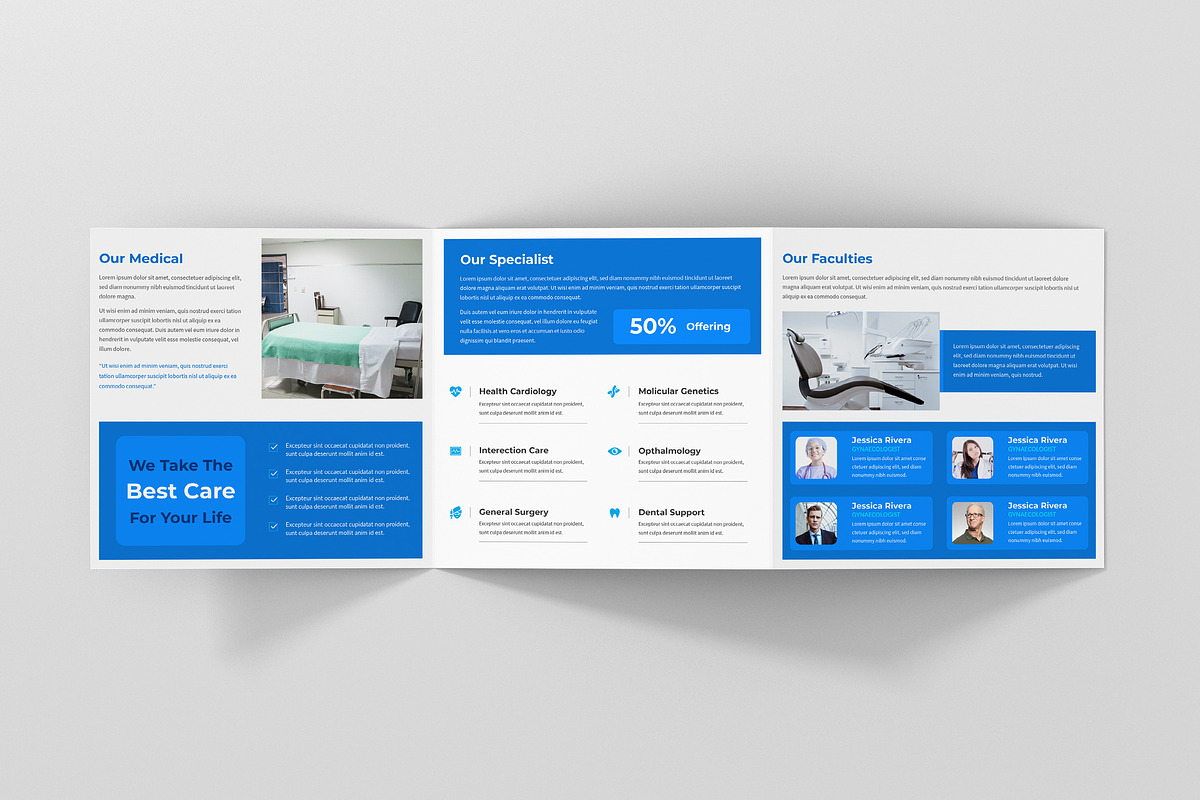 Medical Square Trifold Brochure  in Brochure Templates - product preview 8
