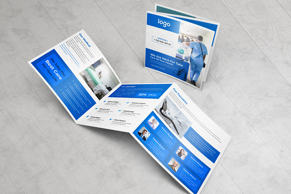 Medical Square Trifold Brochure  in Brochure Templates - product preview 3
