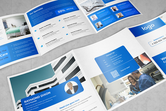 Medical Square Trifold Brochure  in Brochure Templates - product preview 6