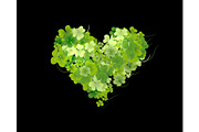 Heart shaped of bright green small