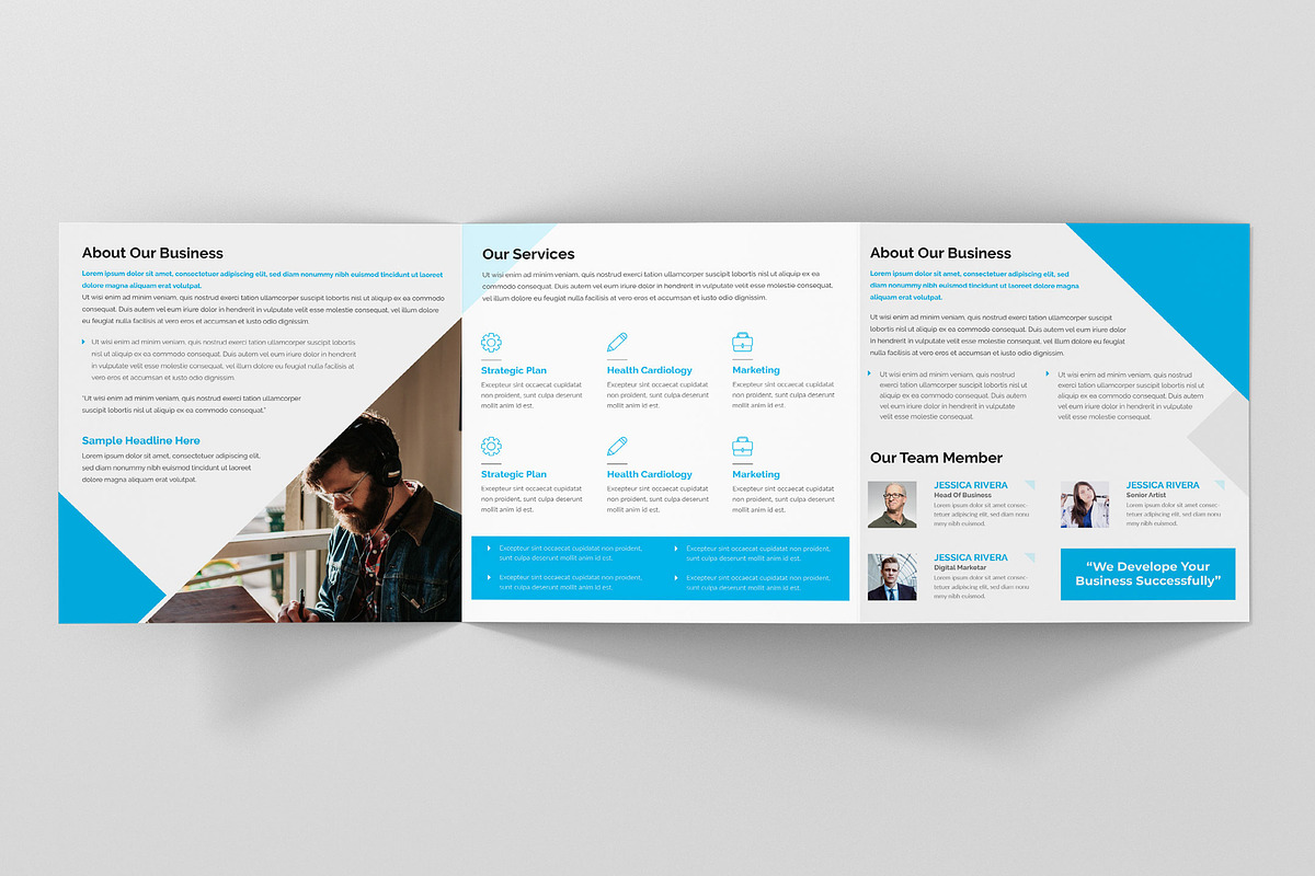 Corporate Square Tri fold Brochure in Brochure Templates - product preview 8