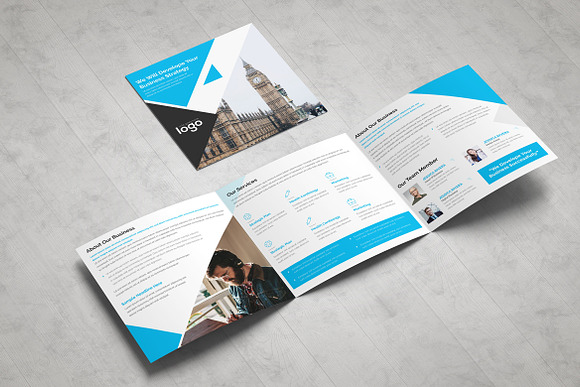Corporate Square Tri fold Brochure in Brochure Templates - product preview 4