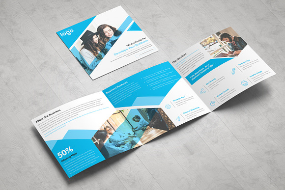 Corporate Square Tri Fold Brochure in Brochure Templates - product preview 4