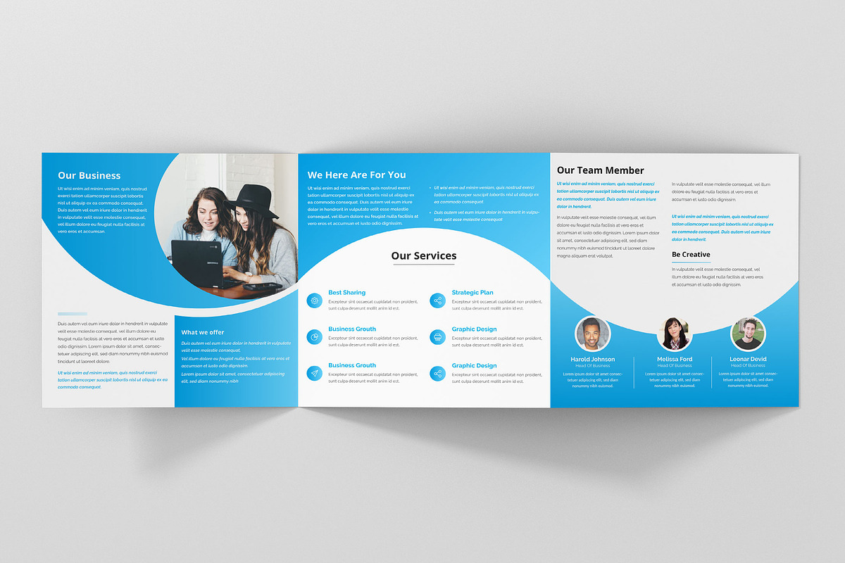 Corporate Square Tri fold Brochure  in Brochure Templates - product preview 8