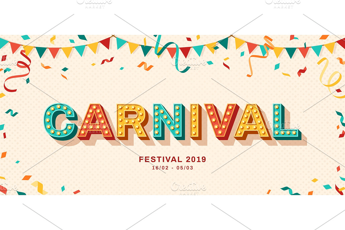 Carnival retro typography design in Illustrations - product preview 8