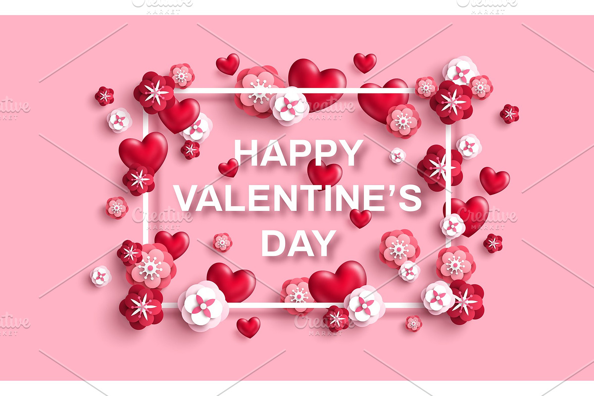 Happy Valentines day typography in Illustrations - product preview 8