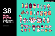 Cute Hand Drawn Ice Creams Icon Pack
