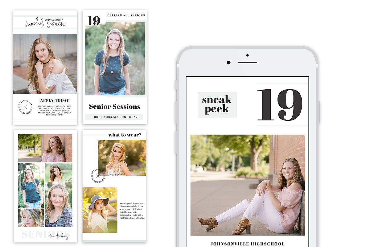 Senior Photography Instagram Stories in Social Media Templates - product preview 8