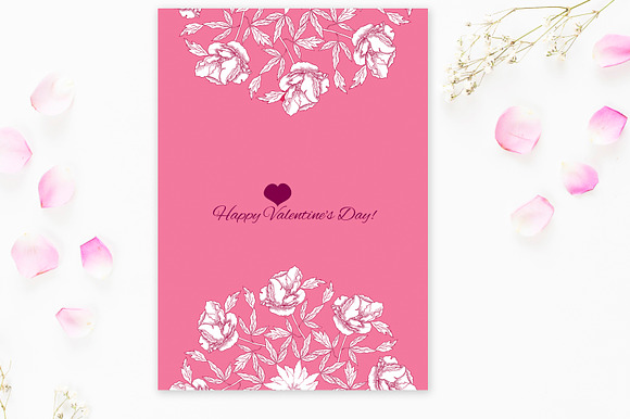 Valentines printable poster flowers in Illustrations - product preview 2