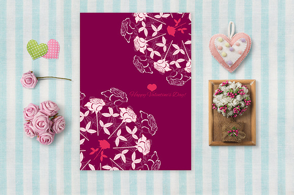 Valentines printable poster flowers in Illustrations - product preview 1