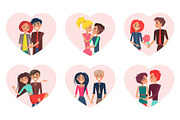 Couples in Love and Pastime Vector