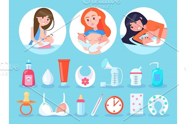 Women and Items Collection Vector