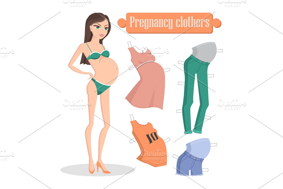 Pregnancy Clothers Banner, Vector in Illustrations - product preview 8
