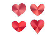 Set of red hearts