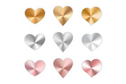 Set of metal hearts