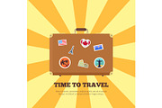 Time to Travel Bright Poster Vector