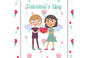 Valentine`s Day Card with Pretty