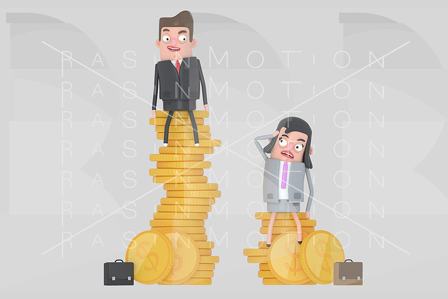 Gender wage difference concept in Illustrations - product preview 8