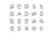 Line Smartphone Protection Icons