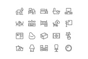 Line Home Room Types Icons